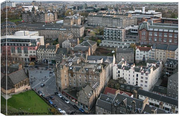 grassmarket from the castle Canvas Print by allan somerville