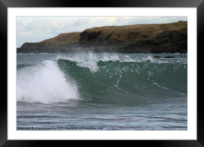 rolling wave Framed Mounted Print by allan somerville
