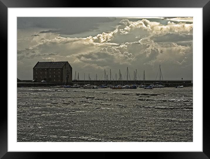 Storm Clouds Elie Harbour Framed Mounted Print by Andrew Beveridge