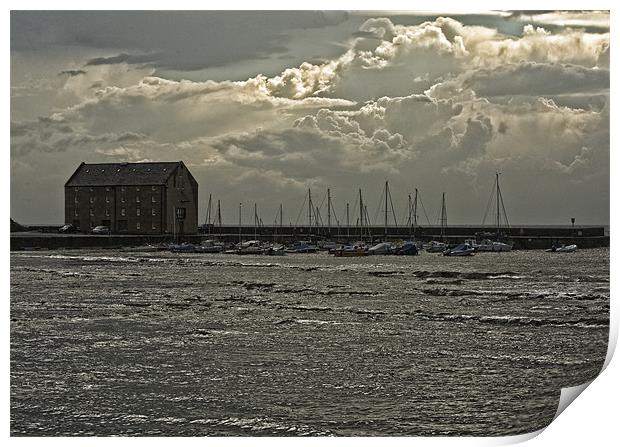 Storm Clouds Elie Harbour Print by Andrew Beveridge