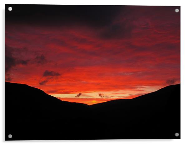 Sunset In Glen Isla Acrylic by James Lamont