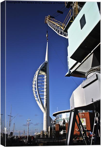 Spinnaker Tower gets a Lift Canvas Print by Terri Waters