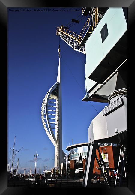 Spinnaker Tower gets a Lift Framed Print by Terri Waters