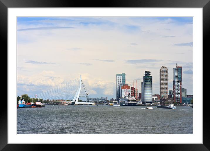 Rotterdam Seaport Panorama Framed Mounted Print by Ankor Light