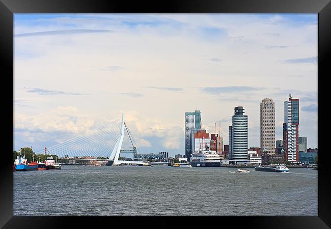 Rotterdam Seaport Panorama Framed Print by Ankor Light