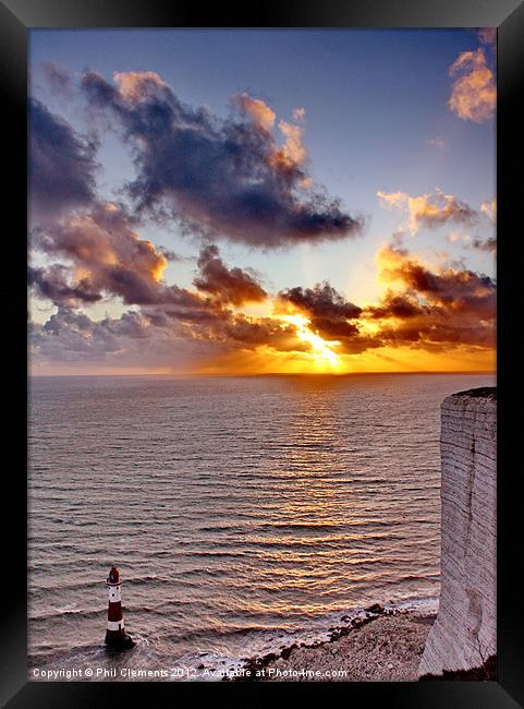 Beachy Head Sunset Framed Print by Phil Clements