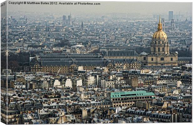 Les Invalides, Paris Canvas Print by Matthew Bates