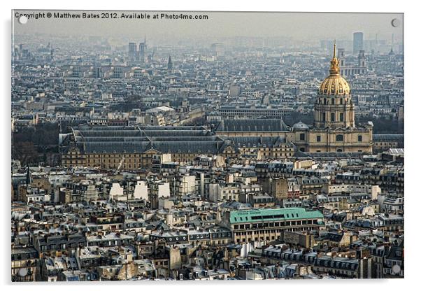 Les Invalides, Paris Acrylic by Matthew Bates