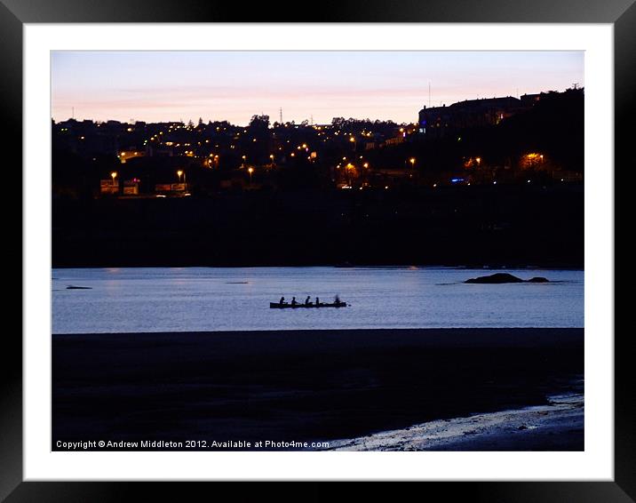 Rowing Practice Framed Mounted Print by Andrew Middleton