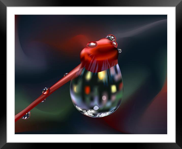 Droplet On Bud Close-up Framed Mounted Print by Lidiya Drabchuk