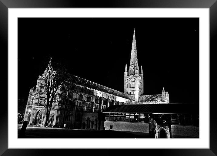 Stars over Norwich Cathedral Framed Mounted Print by Paul Macro