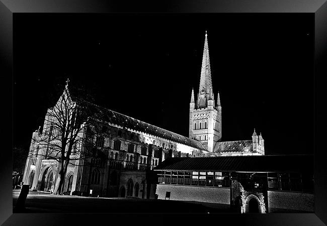 Stars over Norwich Cathedral Framed Print by Paul Macro