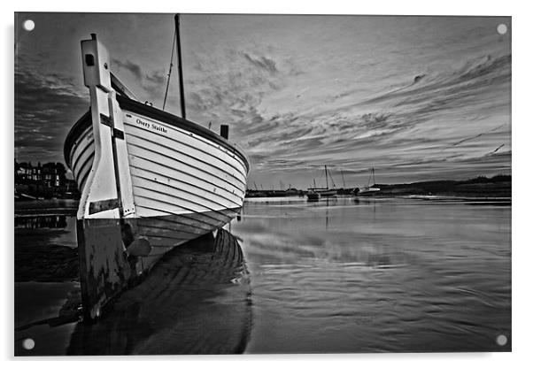 Stranded in Burham Overy Staithe Mono Acrylic by Paul Macro