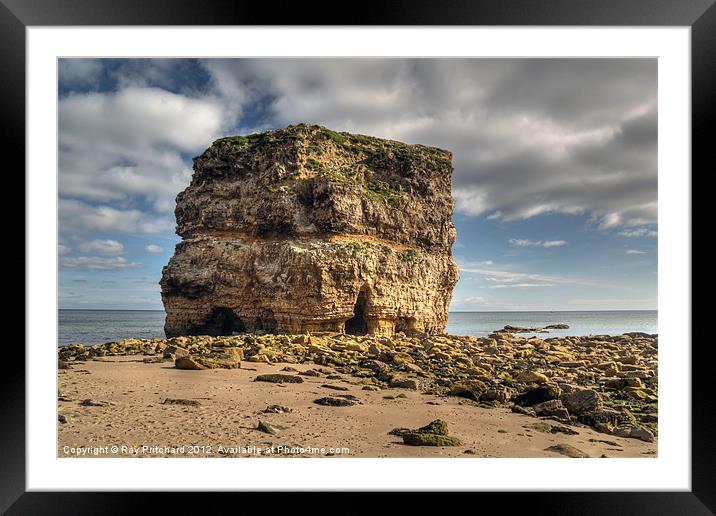 Whats Left Of Marsden Rock Framed Mounted Print by Ray Pritchard