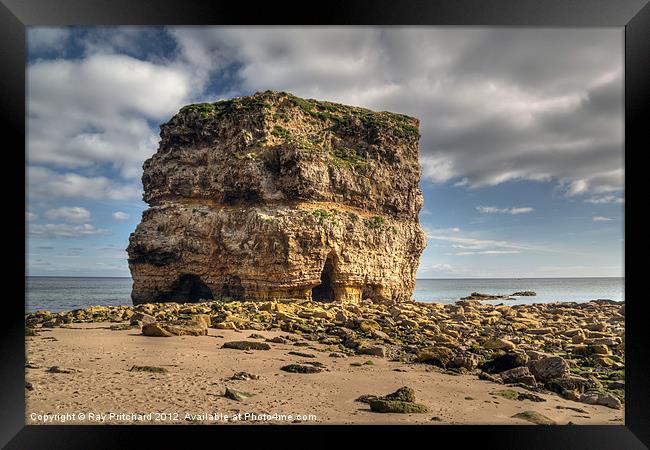 Whats Left Of Marsden Rock Framed Print by Ray Pritchard