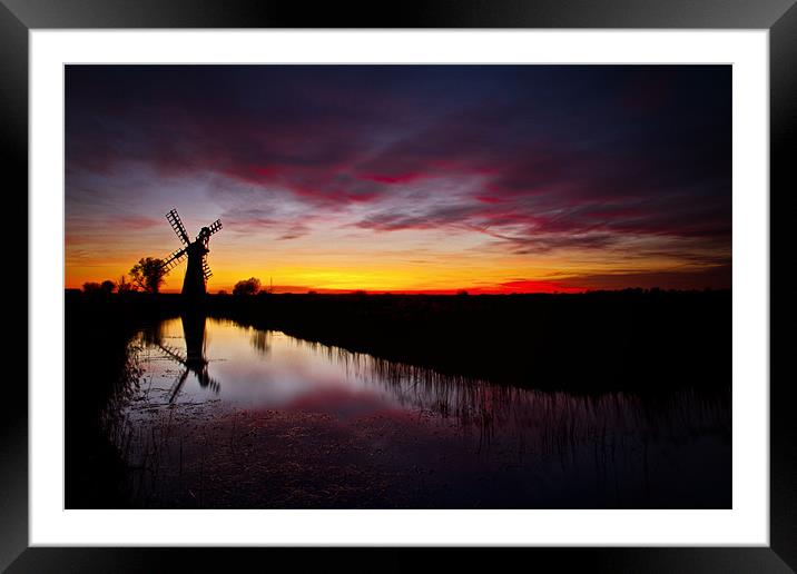 Sunset at Thurne Framed Mounted Print by Paul Macro