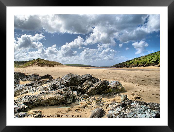 'Crantock Rocks' Framed Mounted Print by Rob Booth