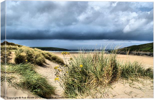 'Dunes at Crantock' Canvas Print by Rob Booth