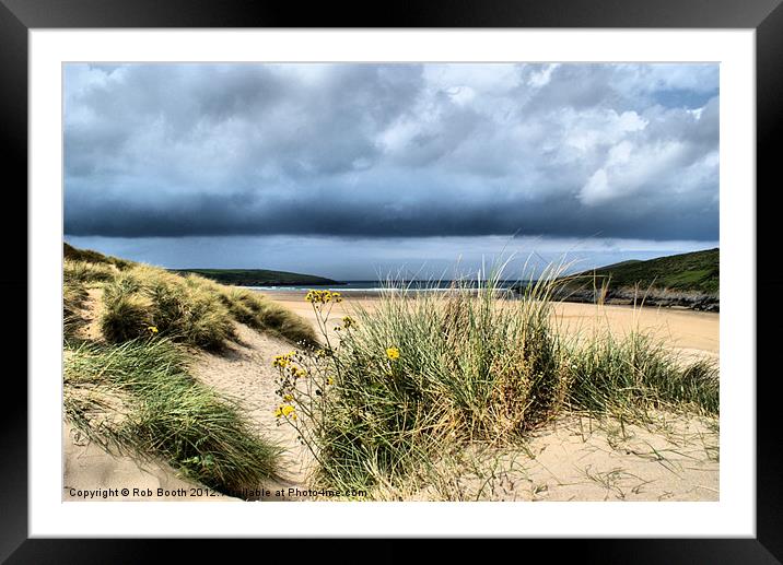 'Dunes at Crantock' Framed Mounted Print by Rob Booth