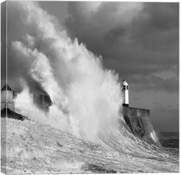 Porthcawl Lighthouse Canvas Print by Steve Liptrot