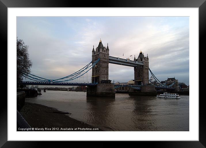 Tower Bridge London Framed Mounted Print by Mandy Rice