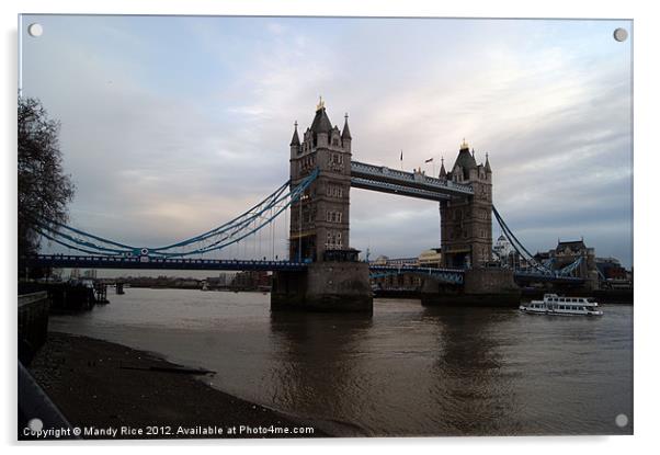 Tower Bridge London Acrylic by Mandy Rice