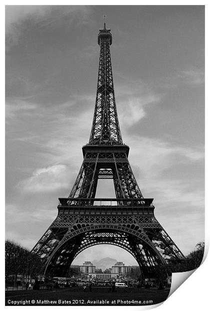 The Eiffel Tower 2 Print by Matthew Bates