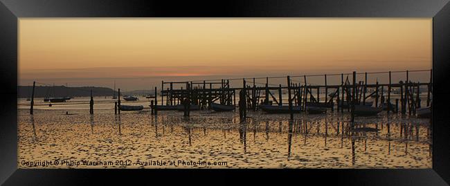 Jetty at Sunset Framed Print by Phil Wareham