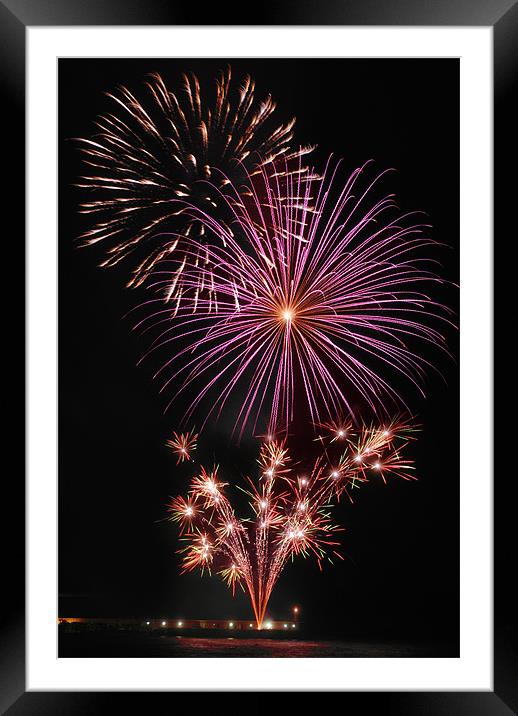 Fireworks Peel Breakwater Framed Mounted Print by Julie  Chambers