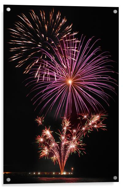 Fireworks Peel Breakwater Acrylic by Julie  Chambers