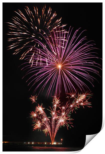 Fireworks Peel Breakwater Print by Julie  Chambers