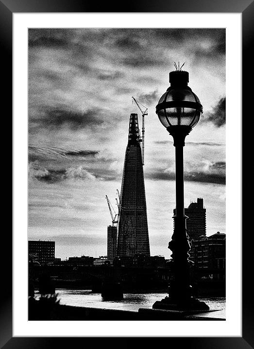 The Shard & Lamp Framed Mounted Print by peter tachauer