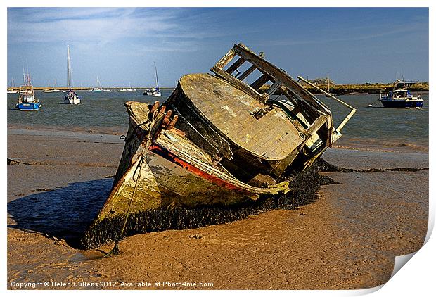DERELICT BOAT Print by Helen Cullens