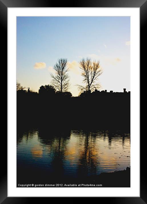 Sunset over Beaulieu hampshire Framed Mounted Print by Gordon Dimmer