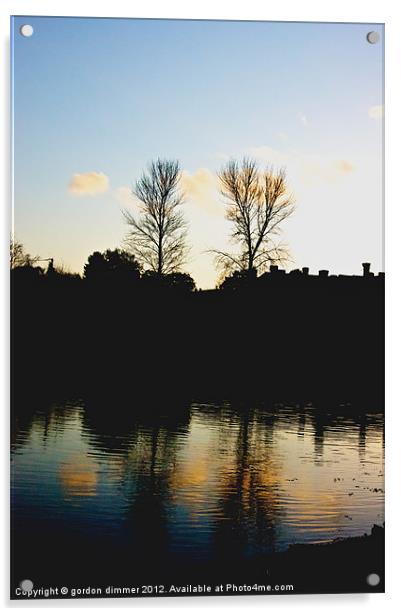 Sunset over Beaulieu hampshire Acrylic by Gordon Dimmer