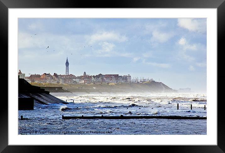 The Windy Coast, Blackpool Framed Mounted Print by Jason Connolly