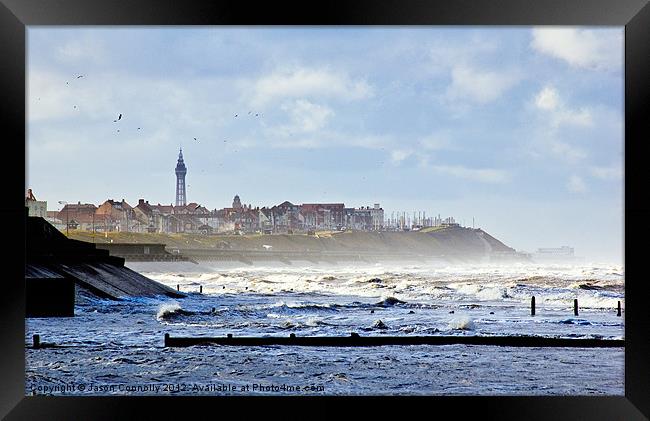 The Windy Coast, Blackpool Framed Print by Jason Connolly