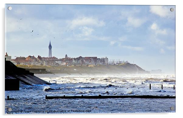 The Windy Coast, Blackpool Acrylic by Jason Connolly