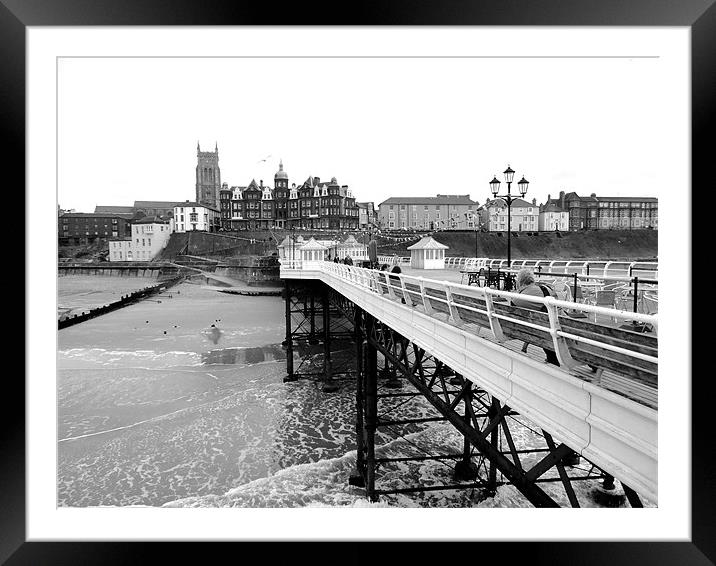 View from Cromer Pier Framed Mounted Print by justin rafftree