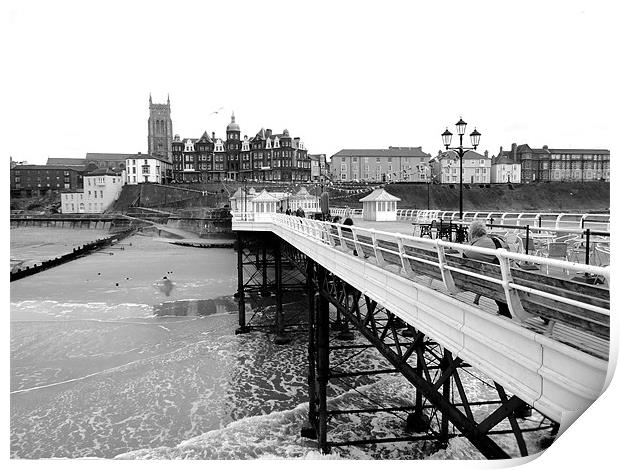 View from Cromer Pier Print by justin rafftree