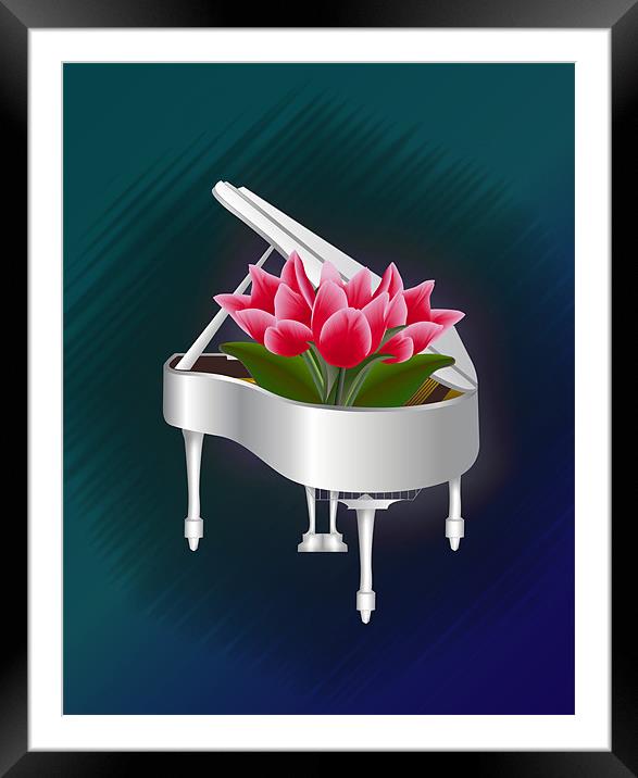 Tulips In Piano Framed Mounted Print by Lidiya Drabchuk