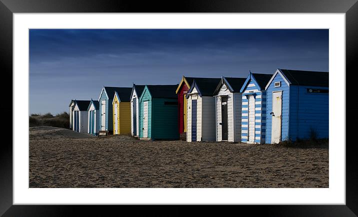 Beach Huts Framed Mounted Print by Paul Davis