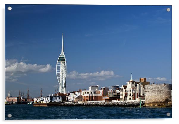 Spinnaker Tower and Round Tower, Portsmouth Acrylic by Gary Eason