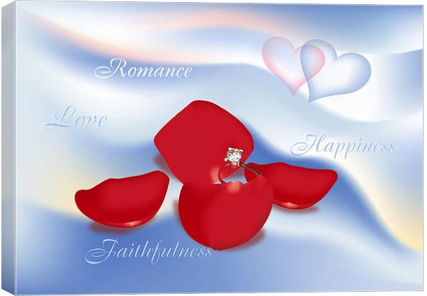 Engagement Ring In Rose Petals Canvas Print by Lidiya Drabchuk
