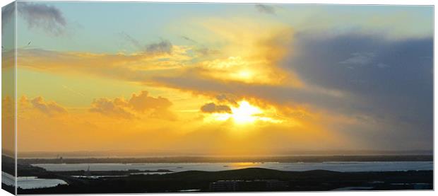 Portsdown Sunset Canvas Print by Jane Chivers
