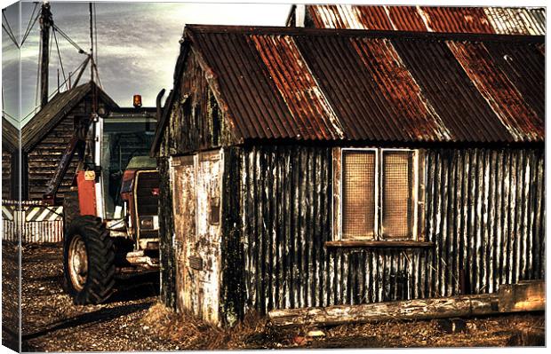 Tractor & Shed Canvas Print by Paul Davis