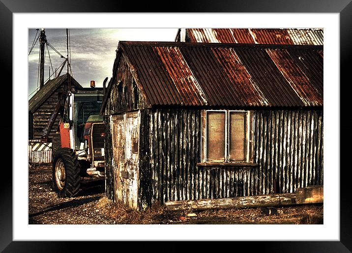Tractor & Shed Framed Mounted Print by Paul Davis
