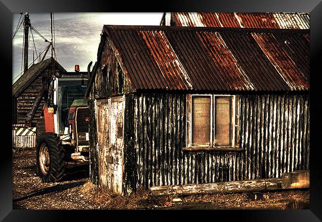Tractor & Shed Framed Print by Paul Davis
