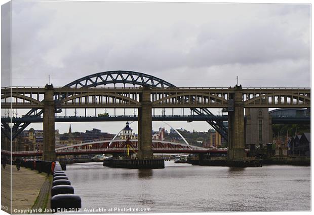 Newcastle Bridges Canvas Print by John Ellis