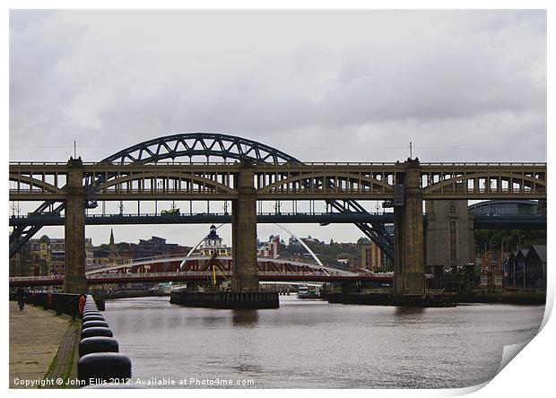 Newcastle Bridges Print by John Ellis